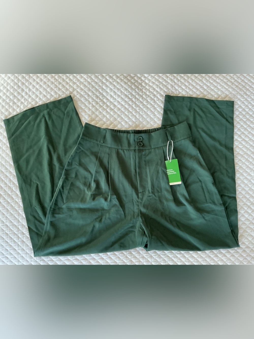 HALARA Dark Green Flex High Waisted Straight Leg Work Pants  L petite - Picture 9 of 12